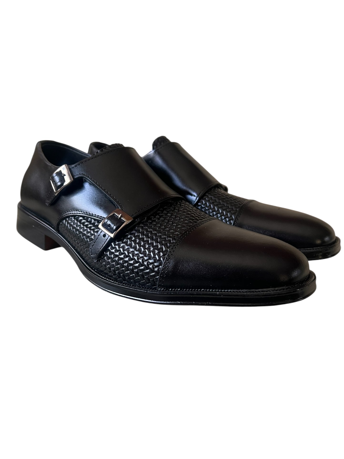 Viakentto 949 Monkstrap negro entretejido.