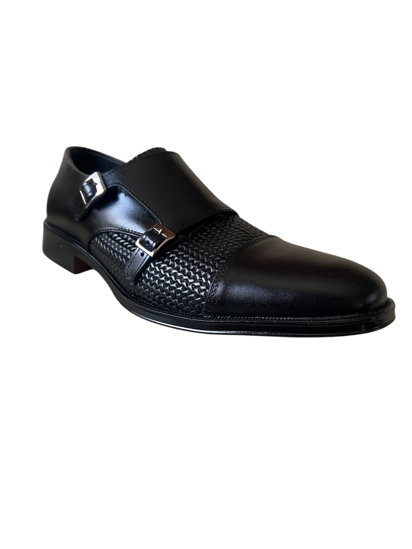 Viakentto 949 Monkstrap negro entretejido.
