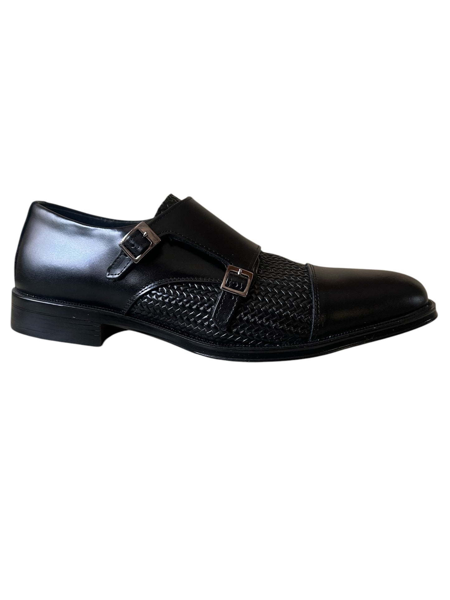 Viakentto 949 Monkstrap negro entretejido.