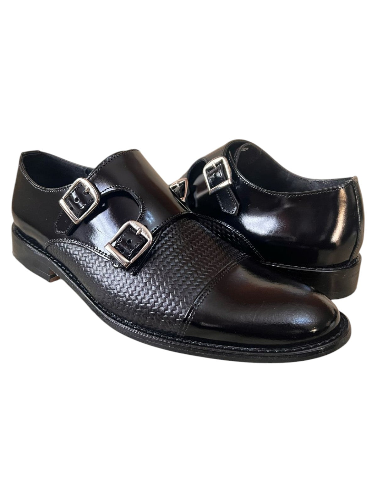 Giovani 930 Monkstrap negro entretejido