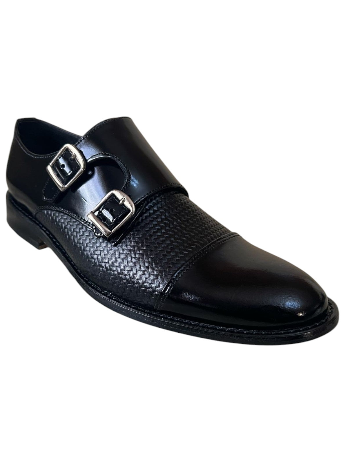 Giovani 930 Monkstrap negro entretejido