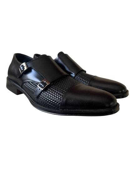 Viakentto 949 Monkstrap negro entretejido.