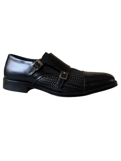 Viakentto 949 Monkstrap negro entretejido.