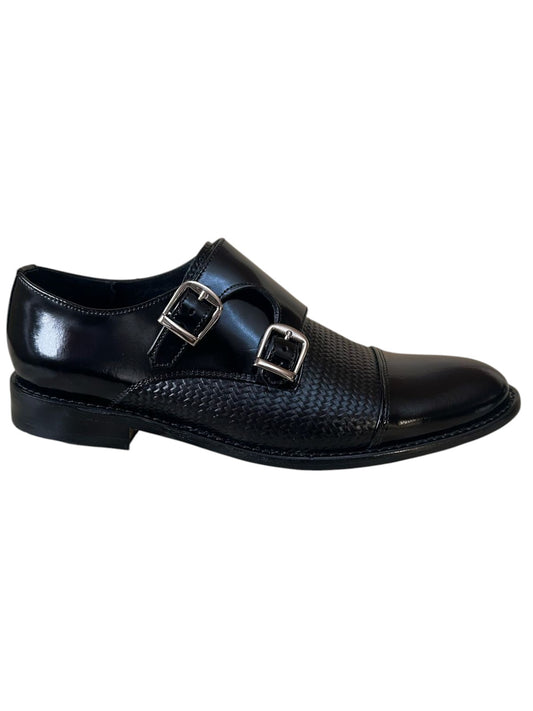 Giovani 930 Monkstrap Negro Entretejido